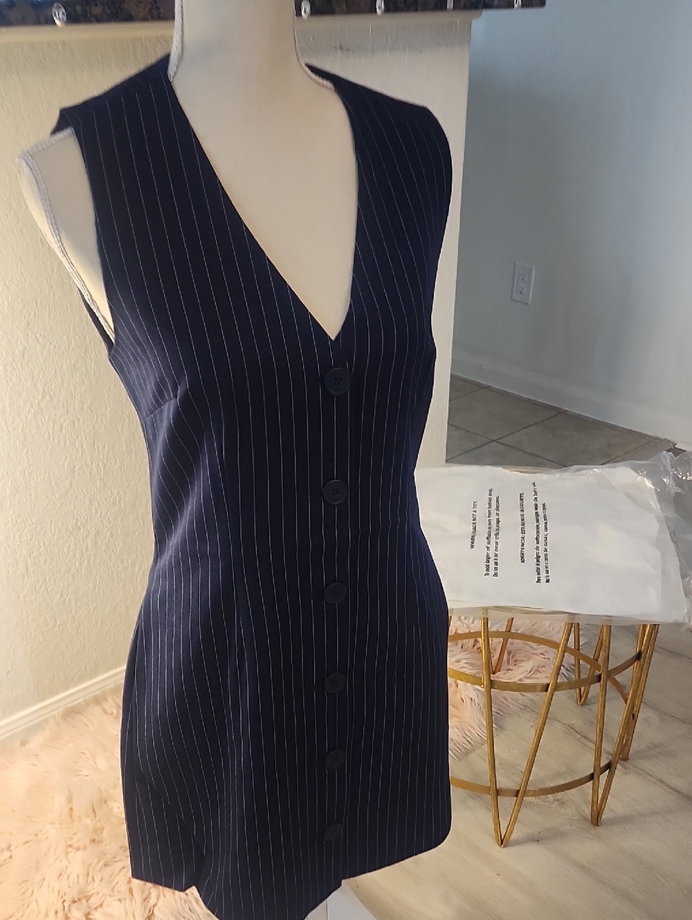 Steve Madden Navy Pinstripe Mini Dress